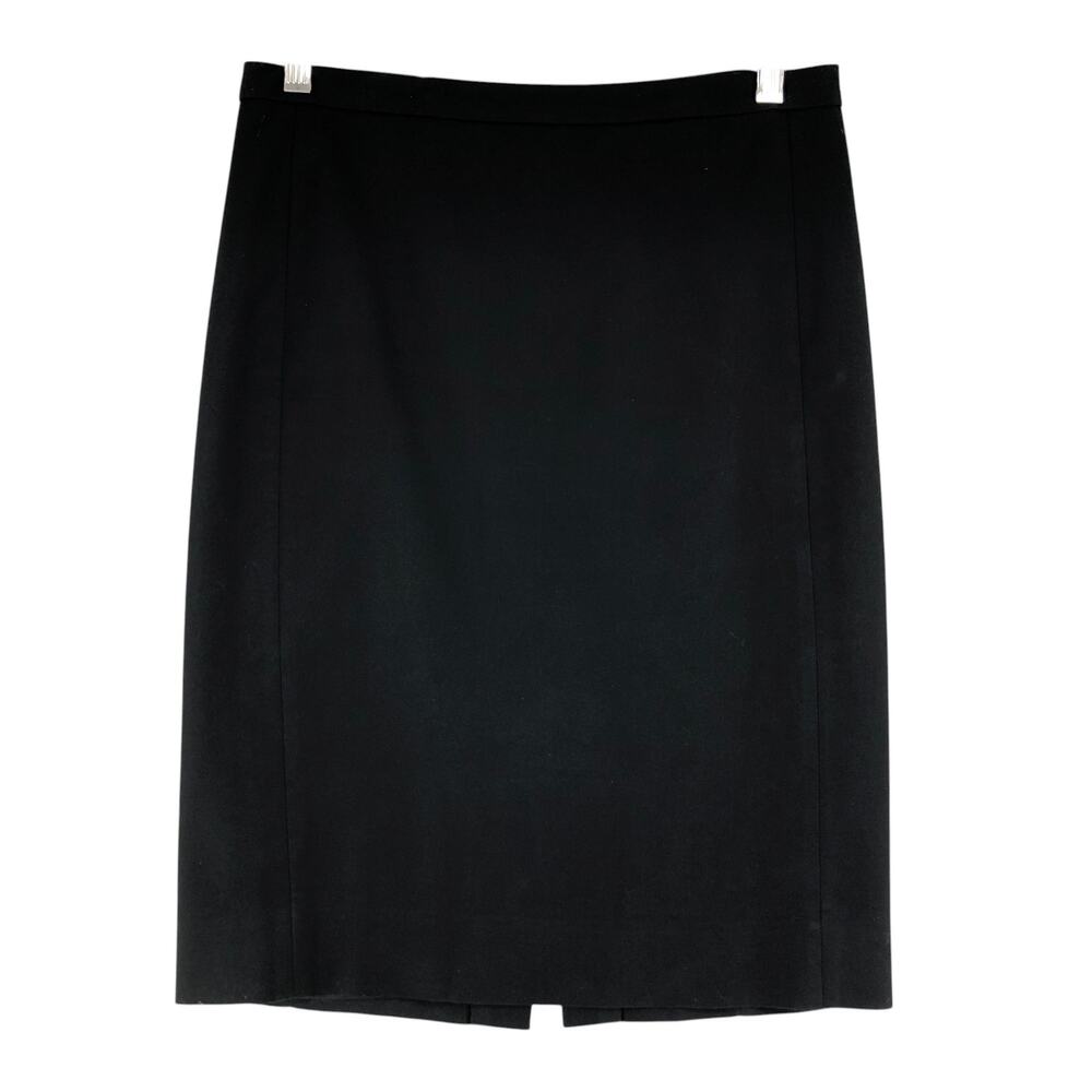 J Crew Womens Size 2 Skirt Pencil Straight Zip Rear Slit Career Black